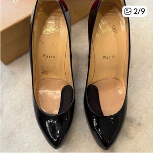 Christian Louboutin Black Patent Pointed-Toe Pumps